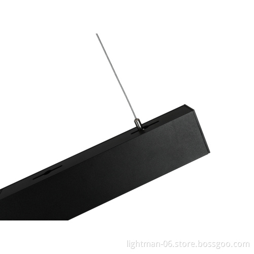 Suspended LED Pendant Linear Light Fixtures: 36W-48W, White/Black, 600mm-1200mm Length